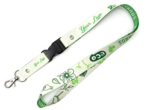 Custom waterproof paper lanyard with quick-release buckle and full-color sublimation. From AMGS Group.