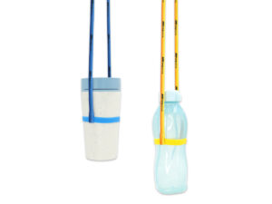 Silicone band on the bottle holder lanyard, illustrating the secure and flexible design. Available at AMGS Group.