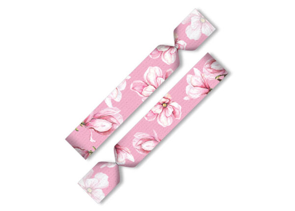 Elastic Twistband – customizable pink hair tie and wristband with floral print. Full personalization available at AMGS Group.