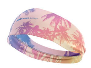 Custom headband with logo - branded promotional accessory for sports events.