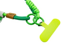 Green short braided paracord lanyard closeup image. Color available from the Pantone palette Available at AMGS Group.