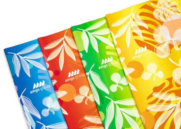 Multifunctional microfiber neck warmer with sublimation printing, various patterns – from AMGS Group.