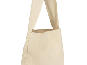 Customised ARPO 200 G Cotton Bag With Logo. Customised ARPO 200 g cotton bag, beige, long strap, with printed logo.