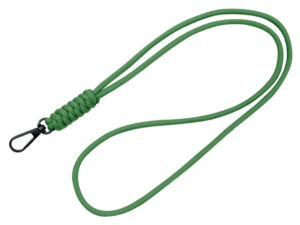 Long braided paracord lanyard in green – a durable sports gadget from AMGS Group.