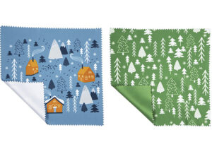 Microfiber cloth for glasses – vivid colors and full-color sublimation print, certified quality by AMGS Group.