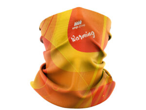 Multifunctional microfiber warmer scarf with sublimation printing – by AMGS Group.
