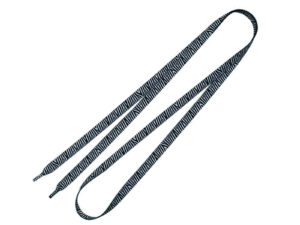Black and white zebra pattern flat shoelaces with sublimation print.