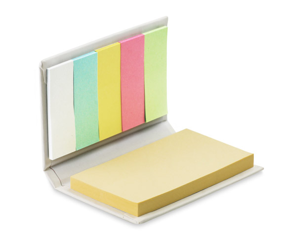 Promotional sticky notes LECTURE notebook with colorful sticky notes and custom logo option.