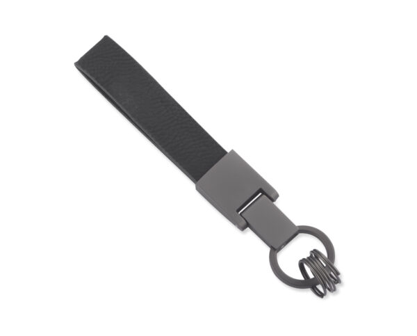 Premium keychain DERI in eco leather with multiple rings – elegant corporate gift.