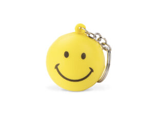 Yellow anti-stress keychain SMILE. 100% custom. Order in AMGS Group.