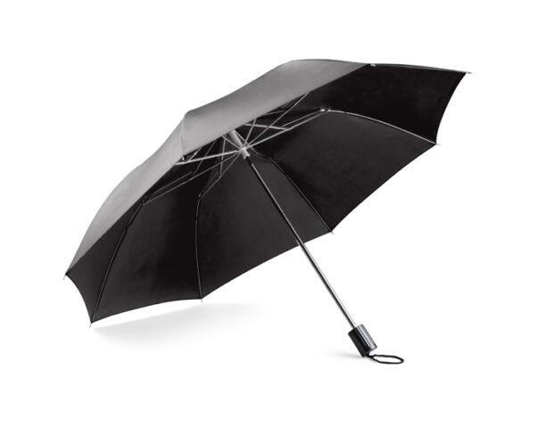 Promotional folding umbrella SAMER with logo branding option.