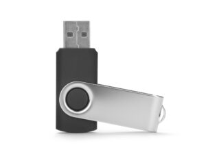 Customizable USB stick TWISTER 4 GB with swivel design and company logo branding option.