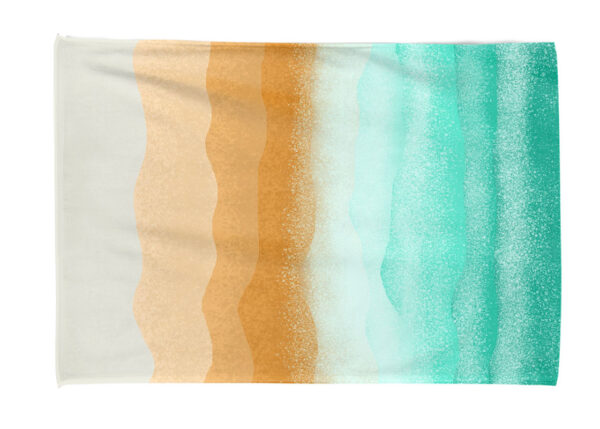 Custom microfiber towel with print. Ideal for events and beach. Buy in AMGS Group.