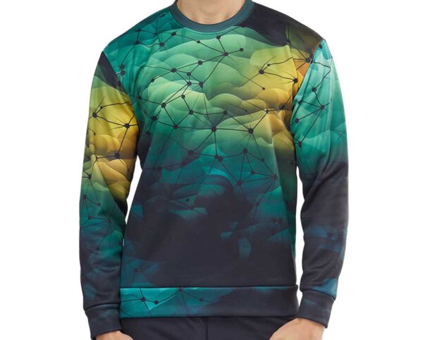 Custom Thermoactive Sweatshirt with full sublimation branding. AMGS Group.