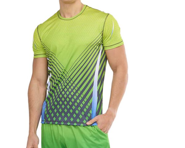 Men’s SPORT athletic T-shirt. A promotional gadget for sports events and marathons. Full sublimation print. AMGS Group.