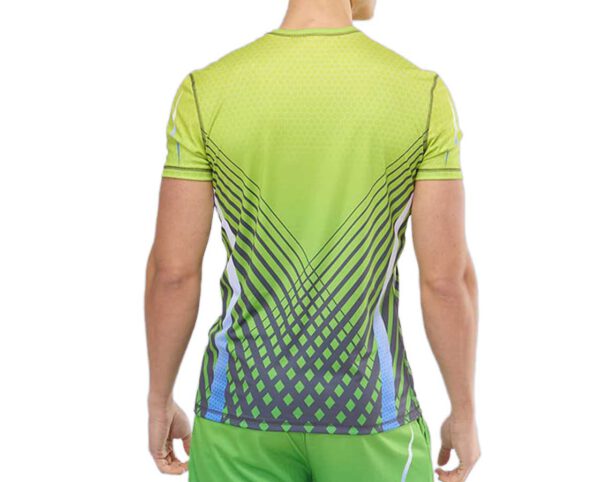 Men’s SPORT athletic T-shirt with sublimation print on the back. AMGS Group.